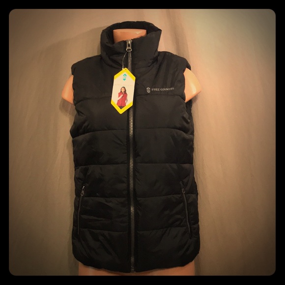 Free Country Jackets & Blazers - Free Country Ultrafill Puffer Vest Black M Hiking